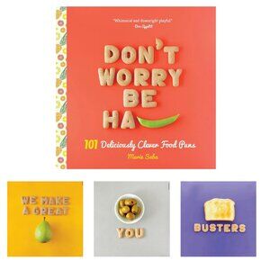 NEW Don't Worry, Be Ha-PEA: 101 Deliciously Clever Food Puns, Great Gift Item